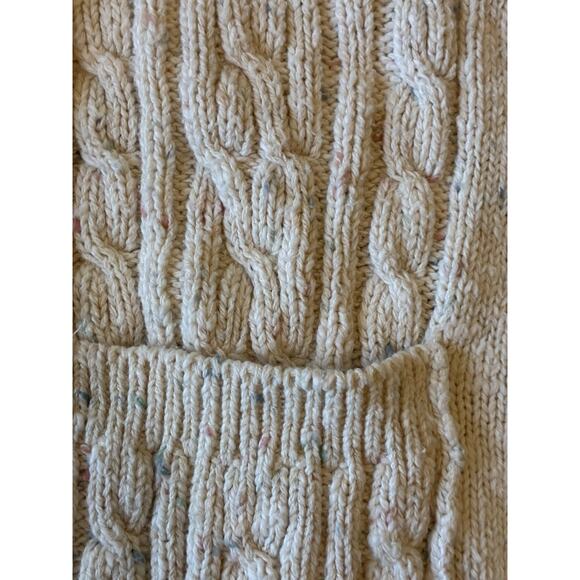 VTG 80s IZOD Cable Knit Shawl Collar Cardigan Grandpa Chunky Fisherman Sweater M - Picture 7 of 16